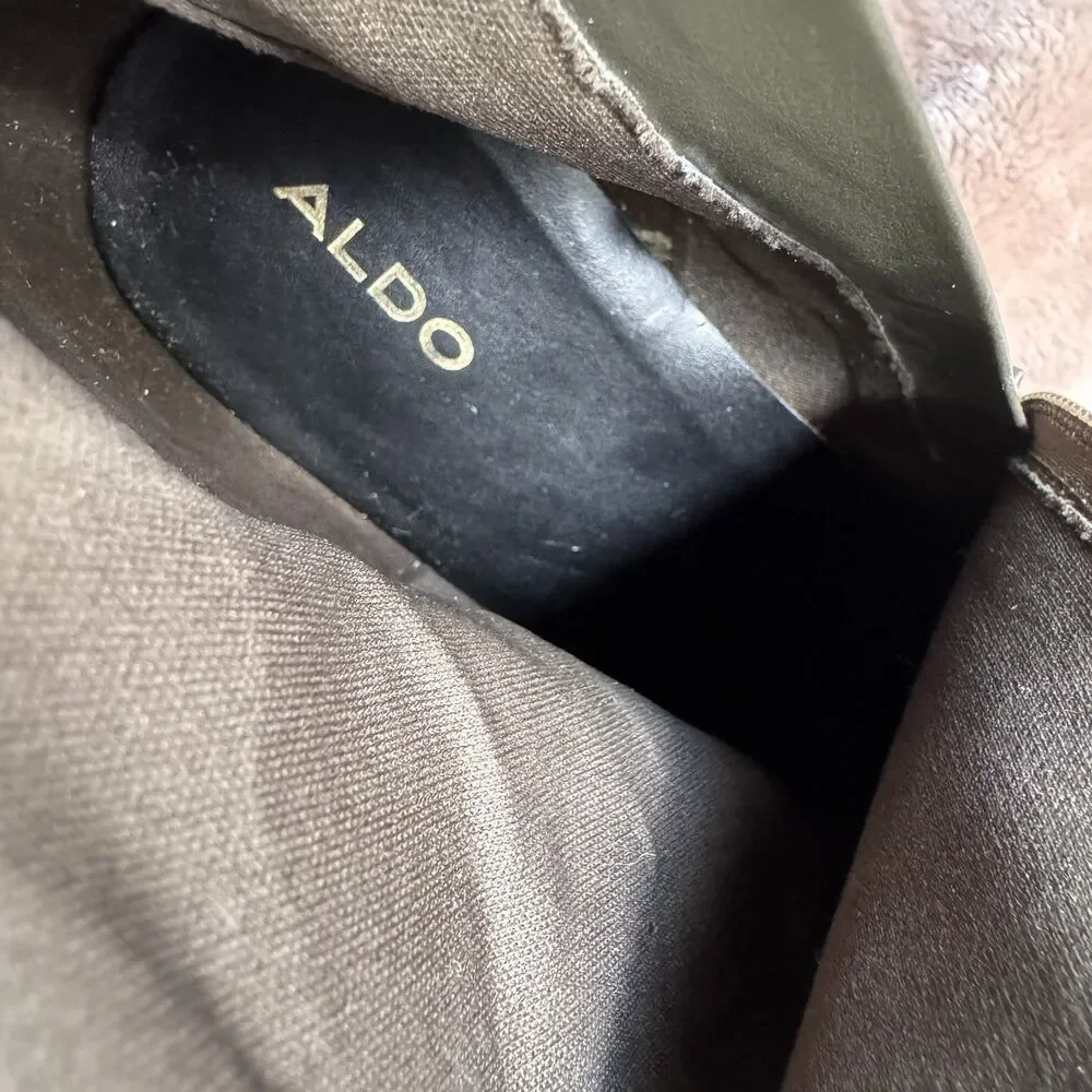 Aldo Mylla Real Suede Thigh High Knee Boots Hunter Green Sz 10 Whimsgoth Trendy